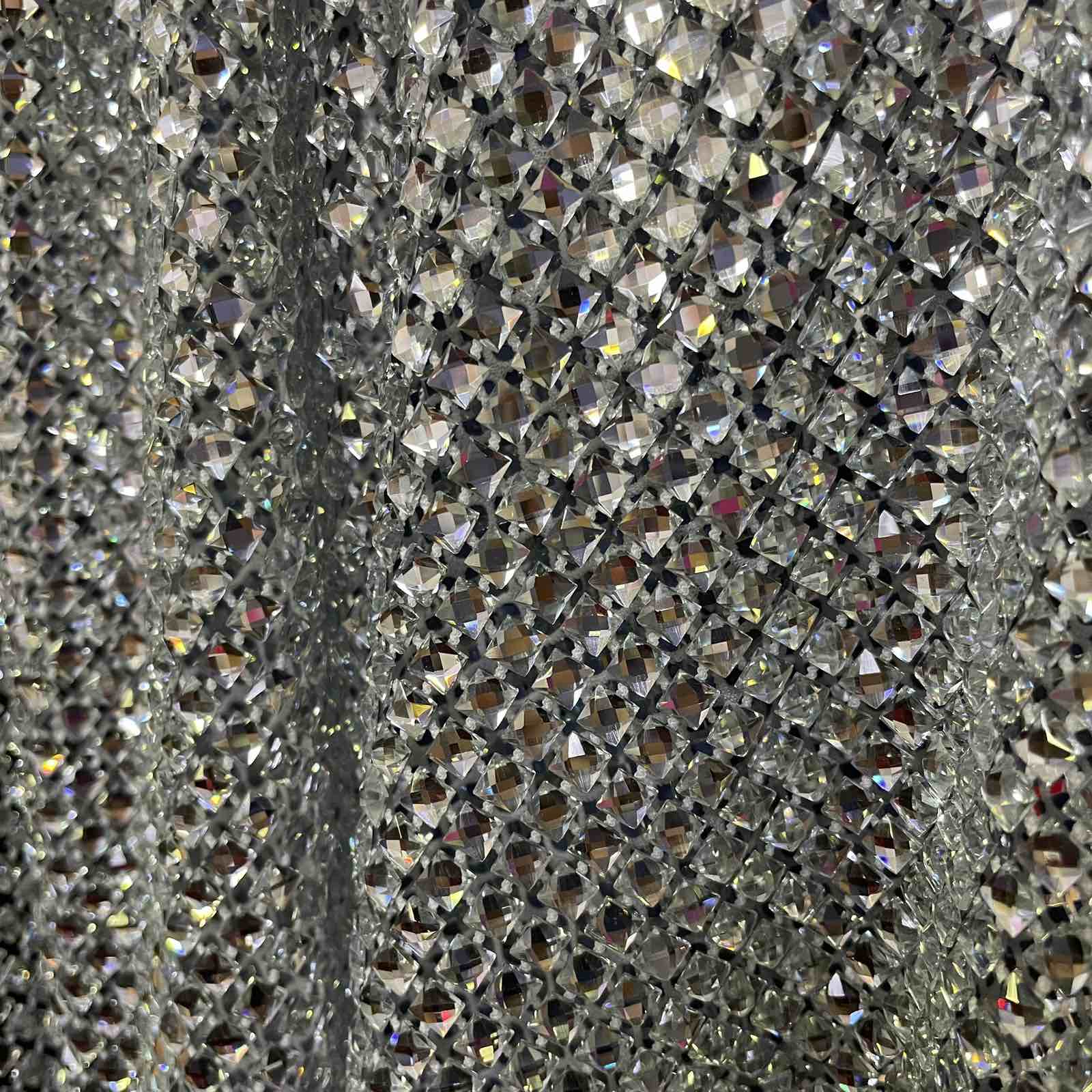 Сеть из страз "квадрат", 130см., бел., ярд. Сеть со стразами