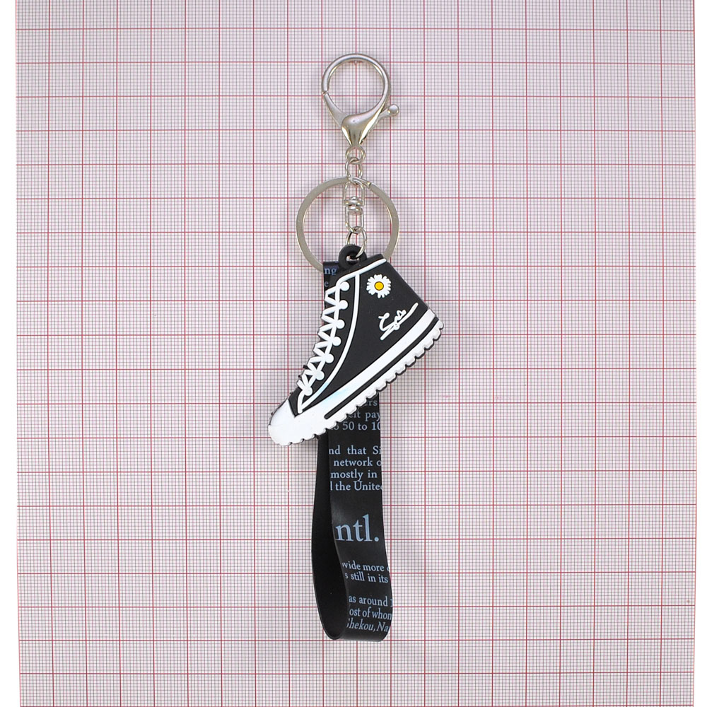 Подвеска резиновая  с карабином Кеды 5,5*20см черный, белый, желтый, голубой, никель, шт. Подвески