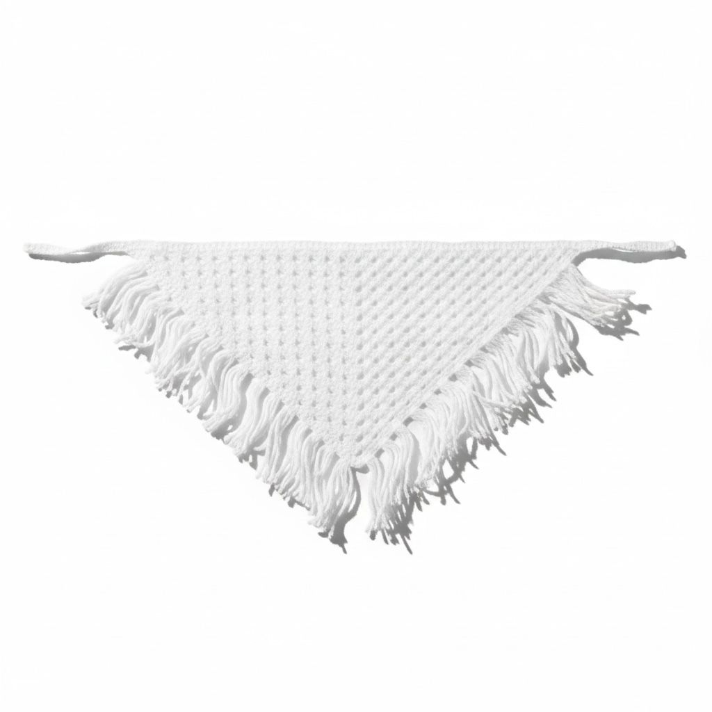 Платок вязаный, белый, шт. Украшения
