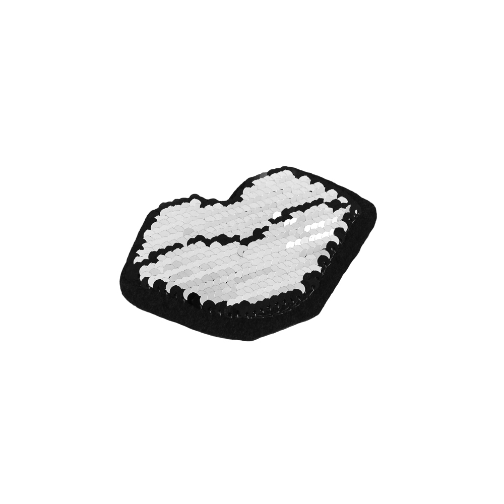 Аппликация клеевая пайетки двусторонняя Губы 10*6,5см, красный, черный, шт. Аппликации клеевые Пайетки