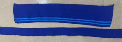 Воротник для поло, 42*8см, синий, голубые полосы, шт. Воротники