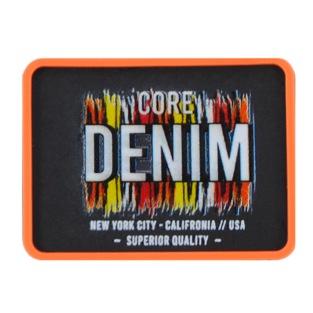 Лейба рез Denim 4*3см, чёрн., оранж., бел., шт. Лейба Резина