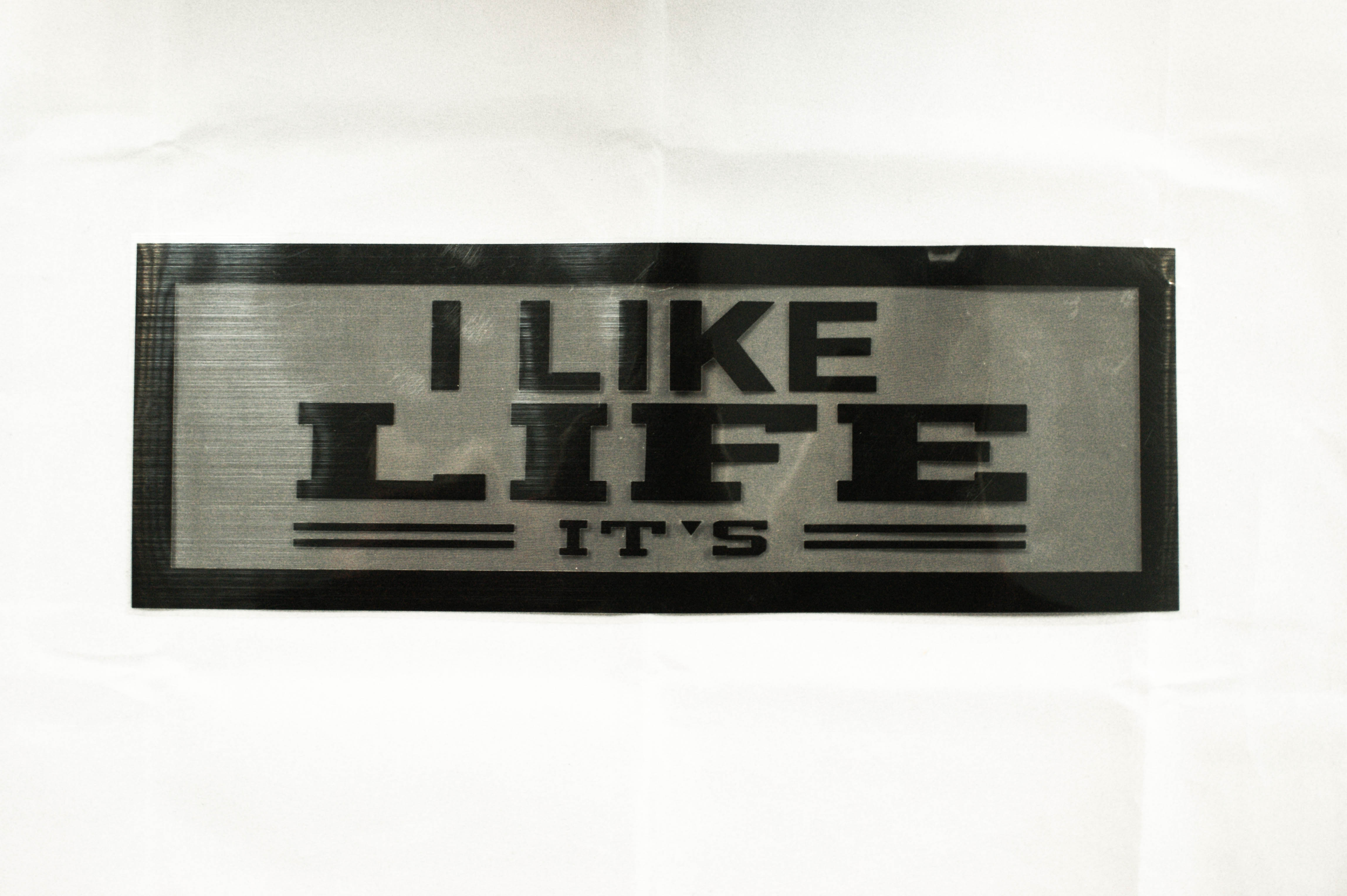 Аппликация клеевая рамка I LIKE LIFE IT'S, 29*5см, белый, черный. Аппликации клеевые Кожзам