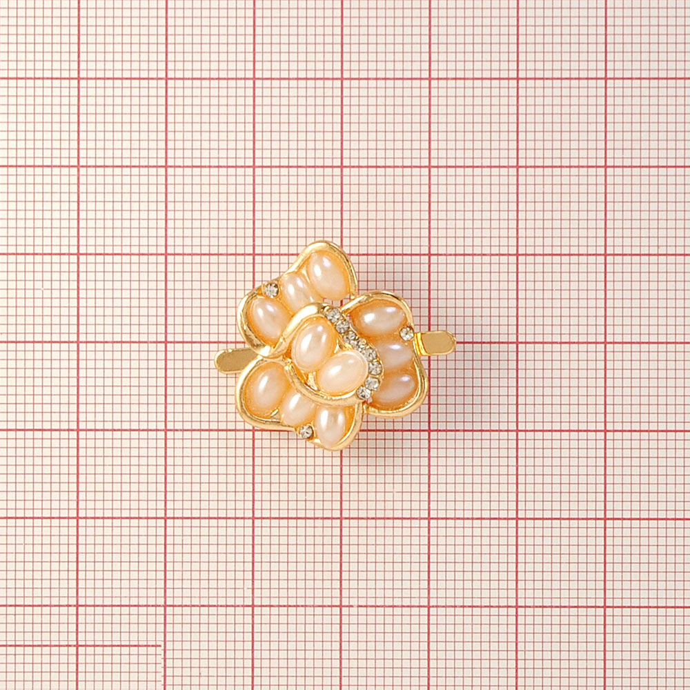 Краб Камни в металле 25*25мм золото, светлый персик, белый, шт. Крабы Металл Геометрия Декор