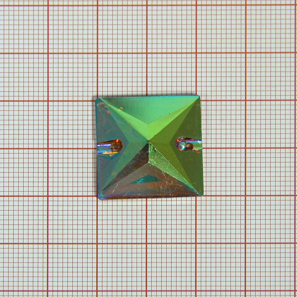 Стразы пришивные квадрат 21мм хамелеон желт. Кристалл, шт. Стразы пришивные