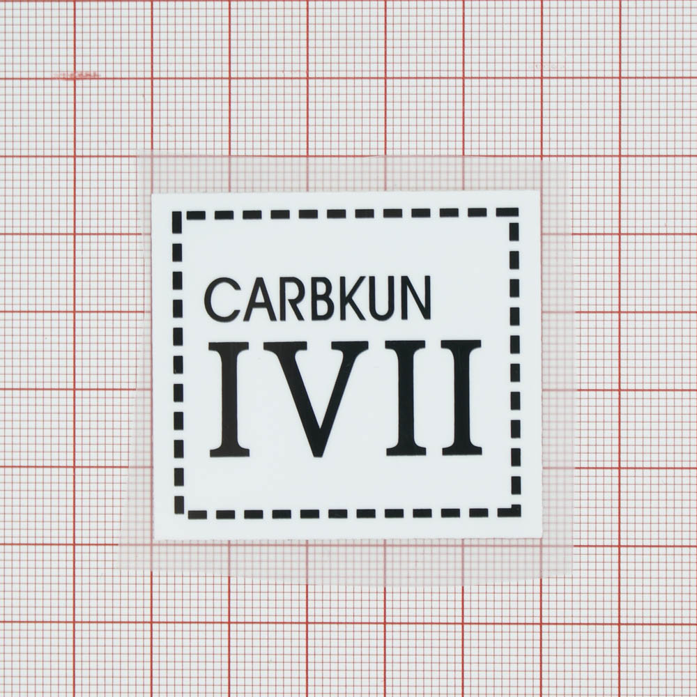 Термоаппликация резиновая CURBKUN IVII 50*45мм, пунктирный прямоугольник, черно-белая, шт. Термоаппликации Резиновые Клеенка
