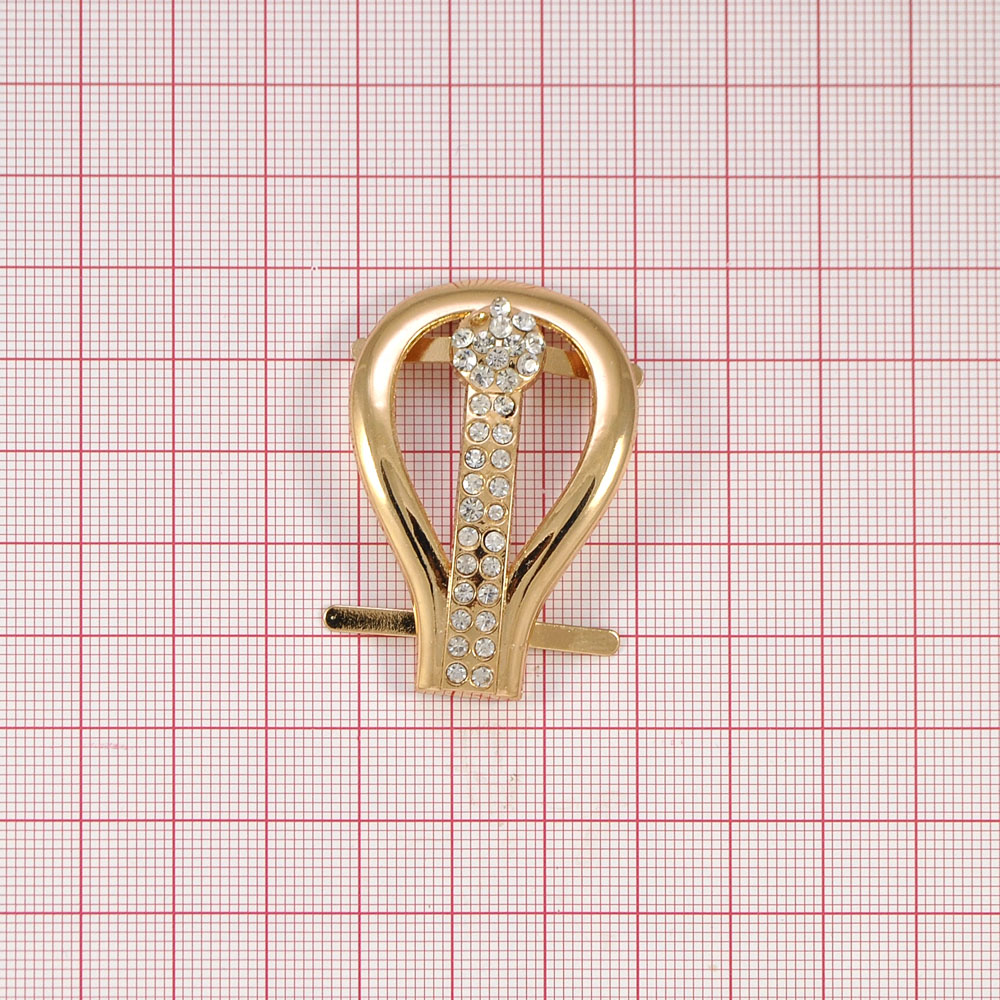 Краб металл Капля-маятник 46*31мм GOLD, белые камни, шт. Крабы Металл Геометрия Декор