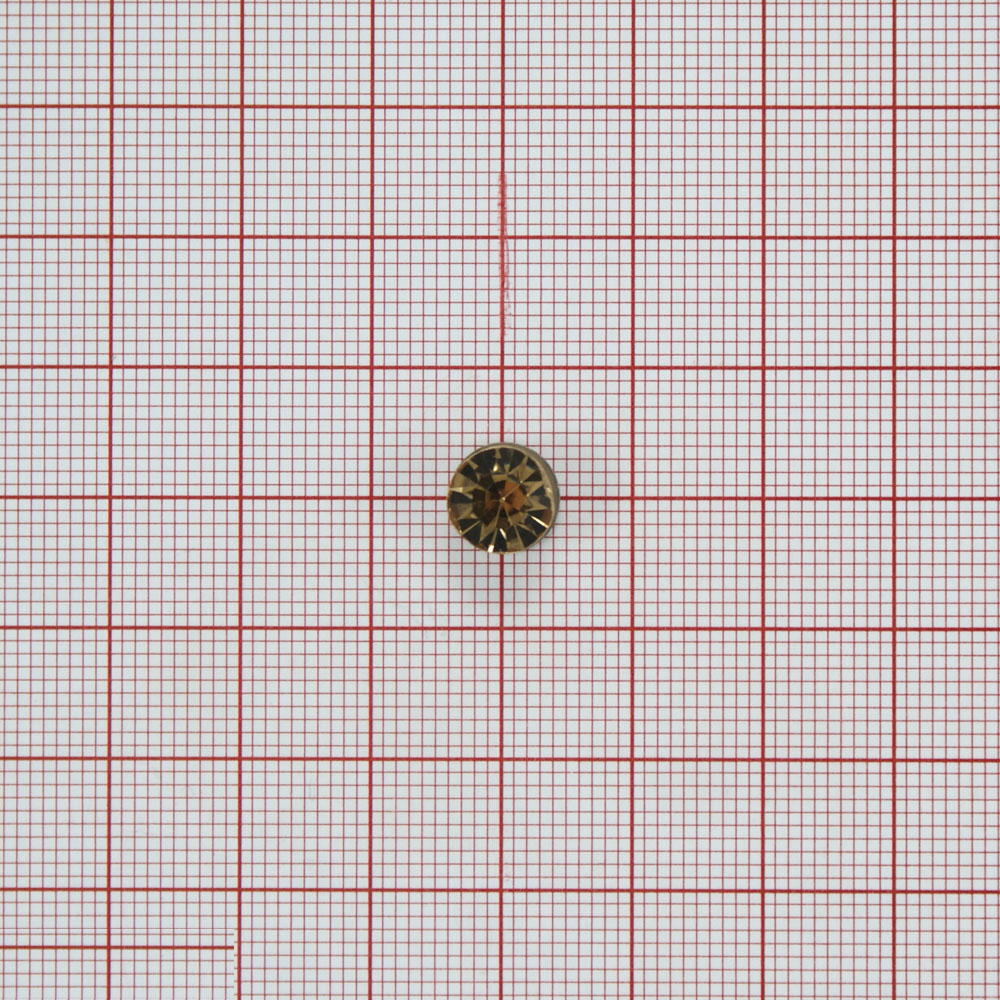 Украшение металл Камень 8мм NIKEL, топаз /выпуклый над металлом/, 1т.шт. Декор Металл на ножке (для кожи, резины, ткани)