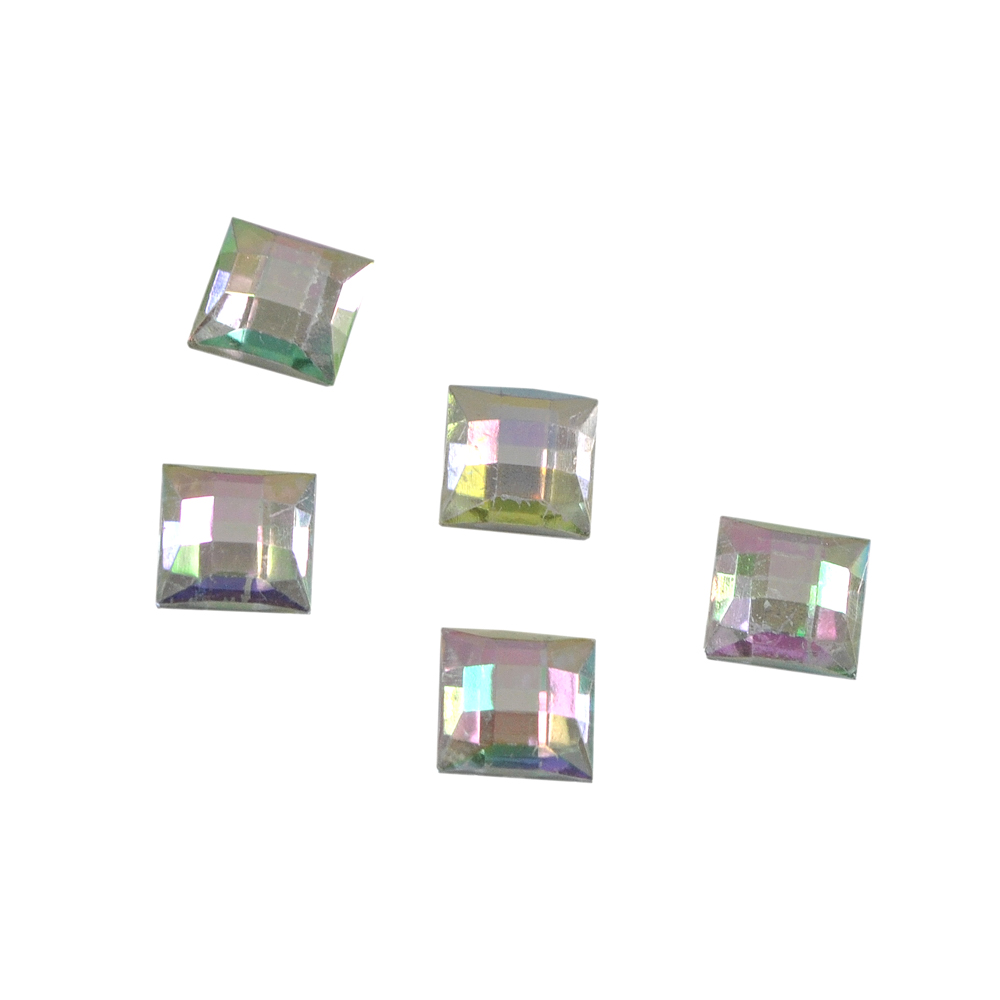 Стразы Д на клей, квадрат 10*10мм бел.хамелеон 38АВ, 1тыс.шт. Стразы на клей