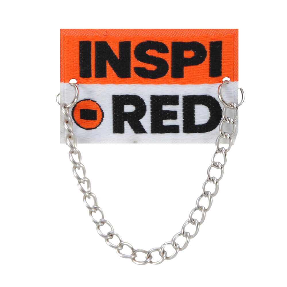 Лейба Ткань \ INSPI PED\ 3.2*4.7 см \ цепь металл \ бел.оранж.черн. \ шт.. Лейба Ткань