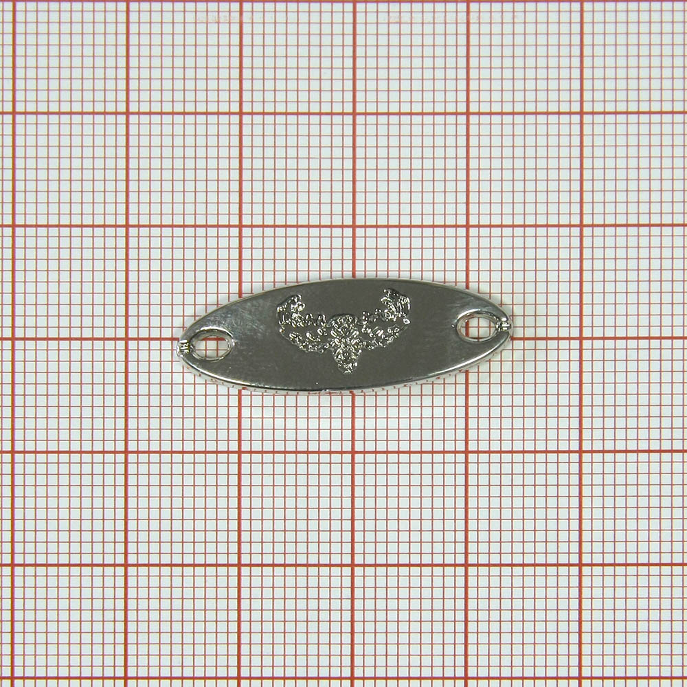 Лейба металл  Лось на овале 30*10мм пришивная NIKEL. Лейба Металл