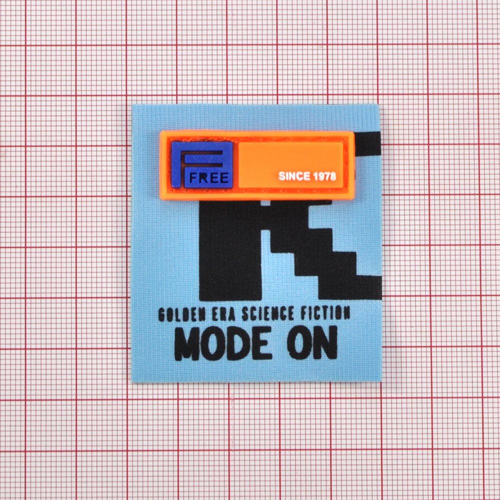 Лейба ткань и резина Mode on, 5*5.5см, черный, белый, синий, оранжевый, шт. Лейба Ткань