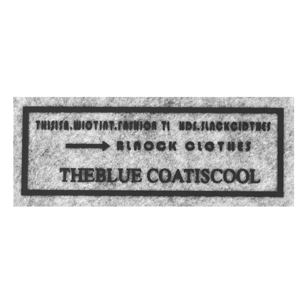 Термоаппликация резиновая Coatiscool 87*30мм прозрачная прямоугольная, черный текст, шт. Термоаппликации Резиновые Клеенка