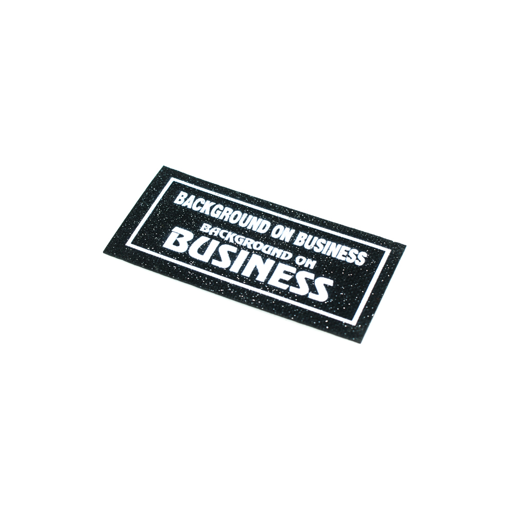 Лейба клеенка блестящая "BUSINESS" 3*7см черно-белая, шт. Лейба Клеенка