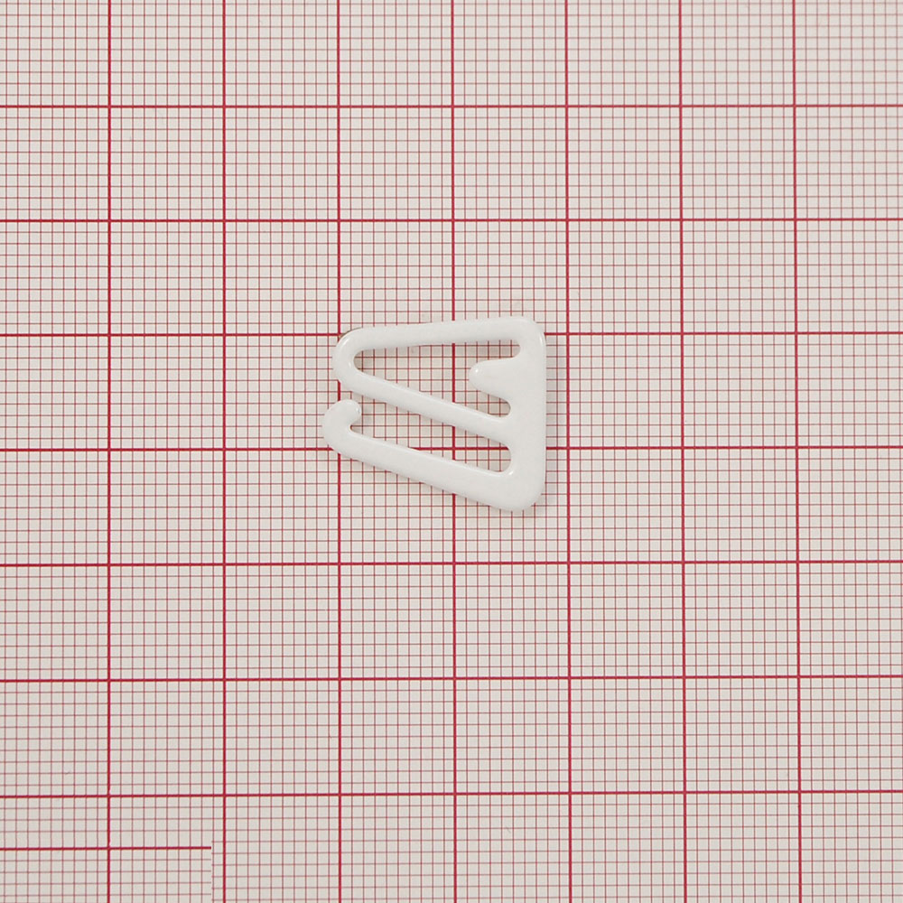 Крючок бельевой металл косой, 15*11мм (внутр.), 19,5*16,8мм (внешн.) белый, 1т.шт, уп. Крючок бельевой