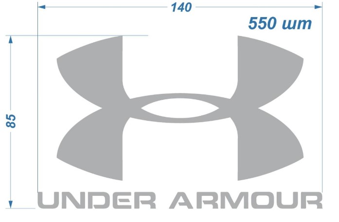 Термотрансфер DTF, Under Armour, 14*8.5см, шт. Термотрансфер