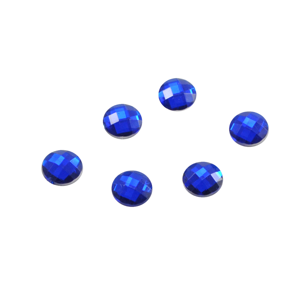 Стразы Д на клей, круг 8мм темн-голубой 9, 1тыс.шт. Стразы на клей