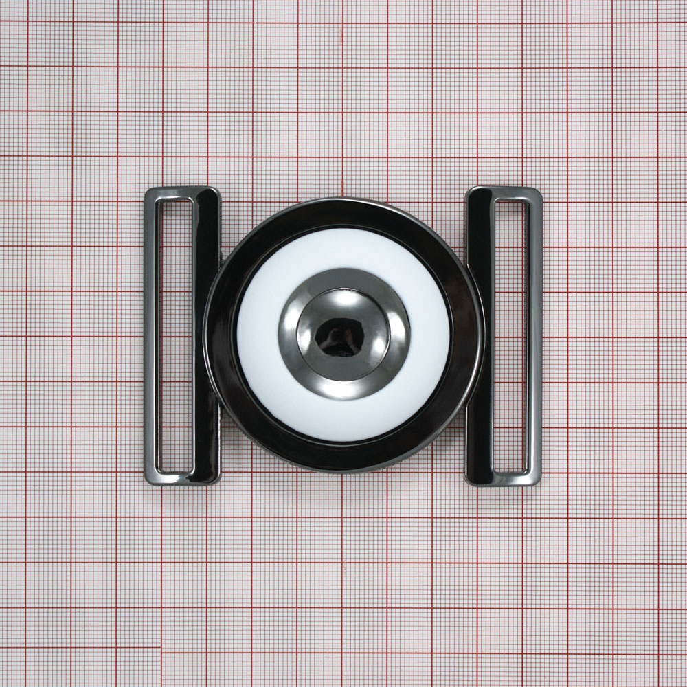 Пряжка ременная 2285 87*66мм BLACK NIKEL, белый . Застежки металл