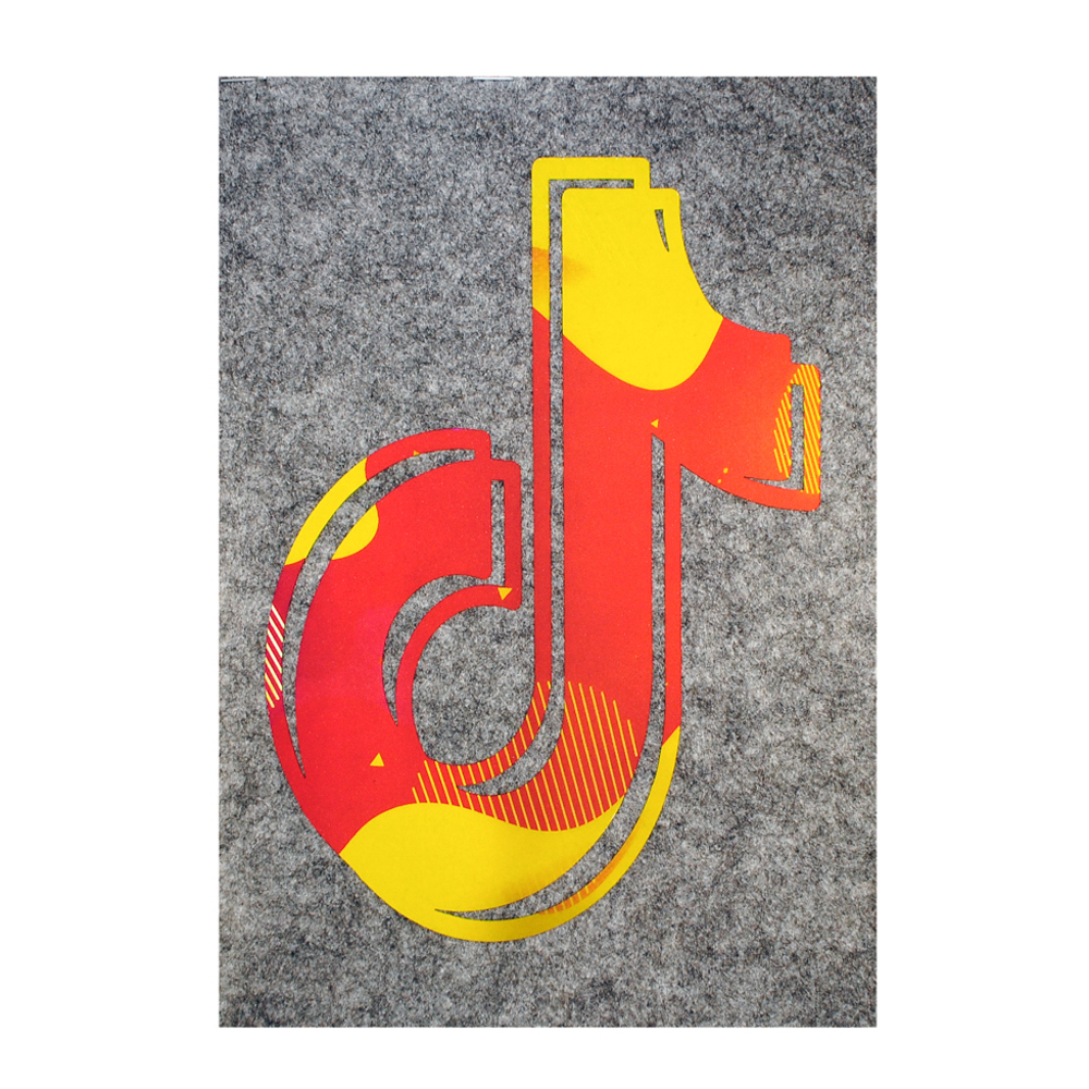 Термоаппликация №7-4 TikTok (цветная нота) красно-желтая 15*24см, шт. Термопереводки Детские