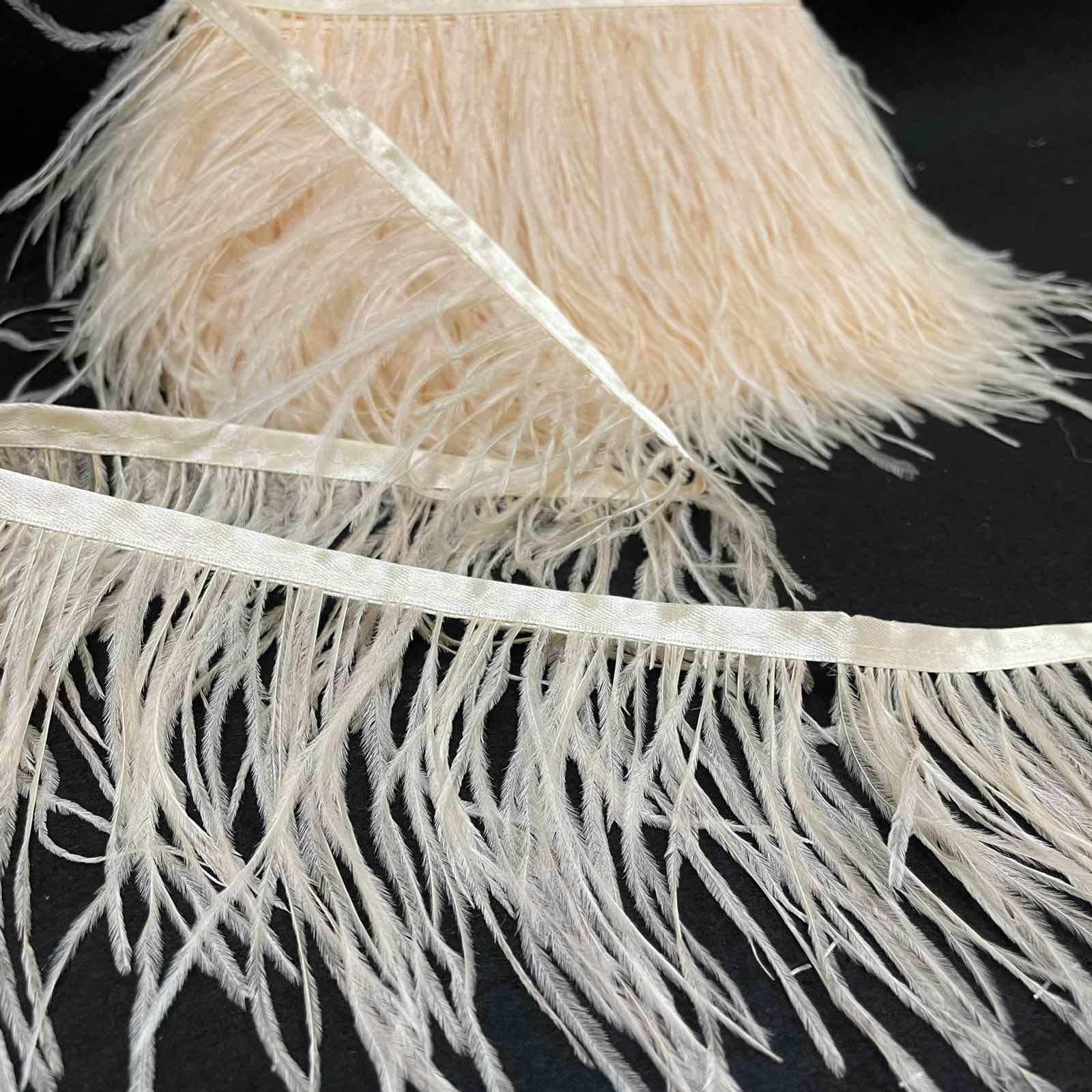 Перья в рулоне 10-14см, персик., ярд. Перья