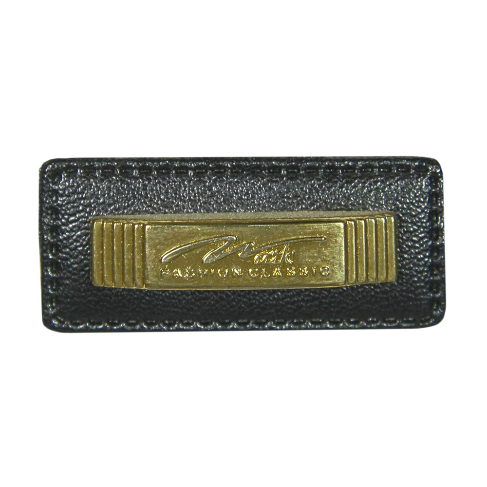 Лейба кожзам Mark Fashion Cl. 40*18мм черная, металлическая пластина Gold, шт. Лейба Кожзам