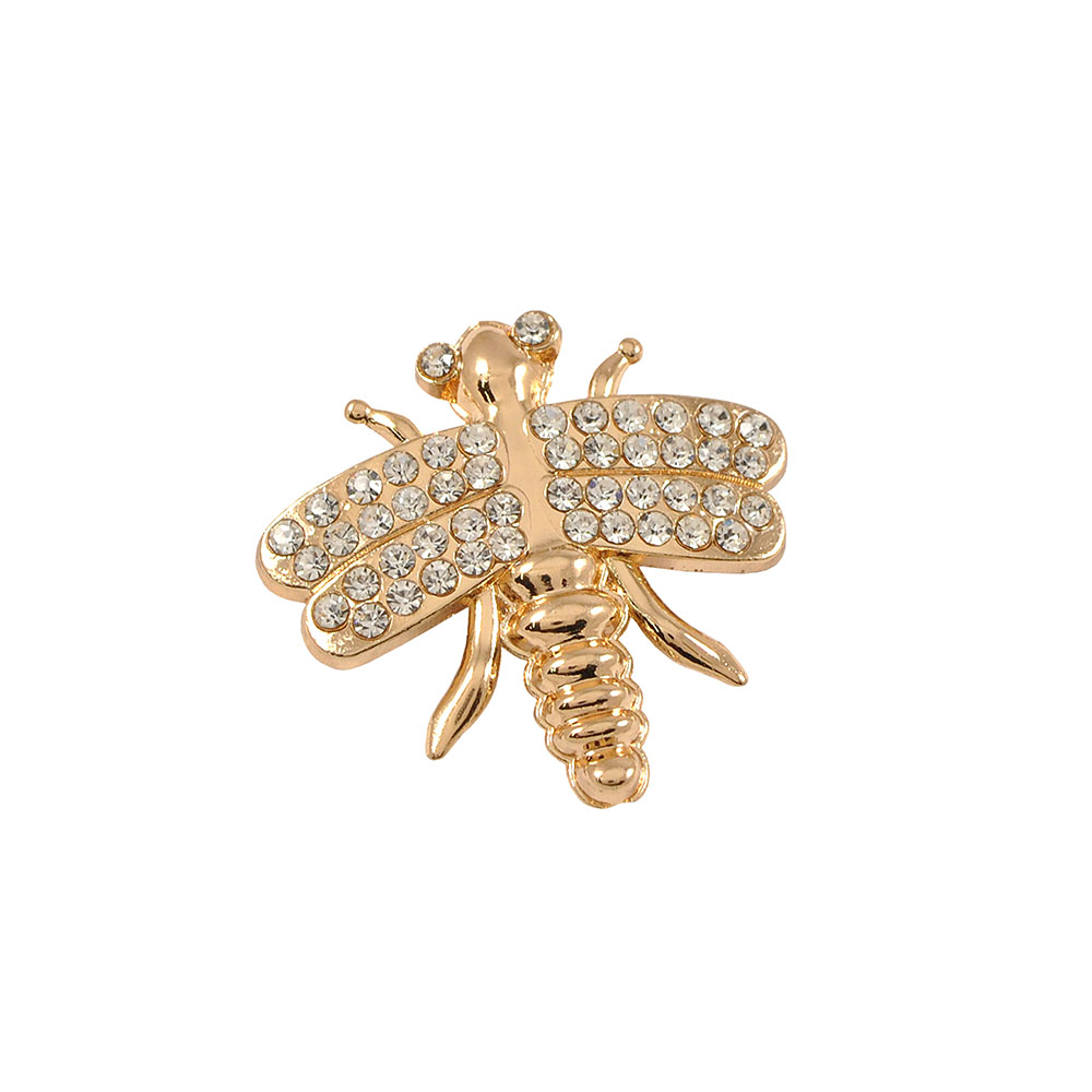 Краб металл Жук в белых камнях 46*46, золото, белые камни, шт. Крабы Металл Цветы, Жуки