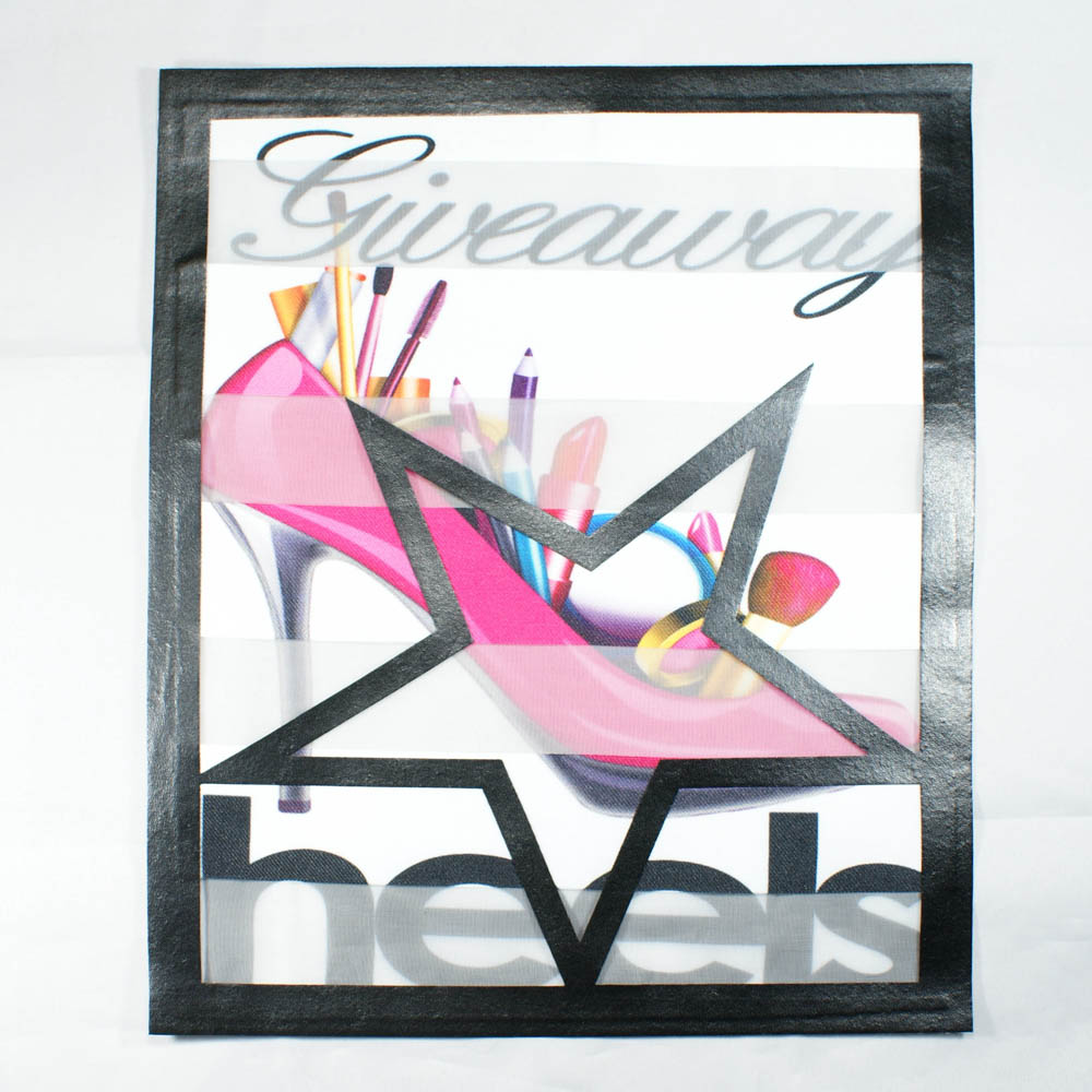 Аппликация пришивная Полоска Звезда Туфли heels 25*21см рамка кожзам черный, белый, розовый, шт. Аппликации Пришивные Постер