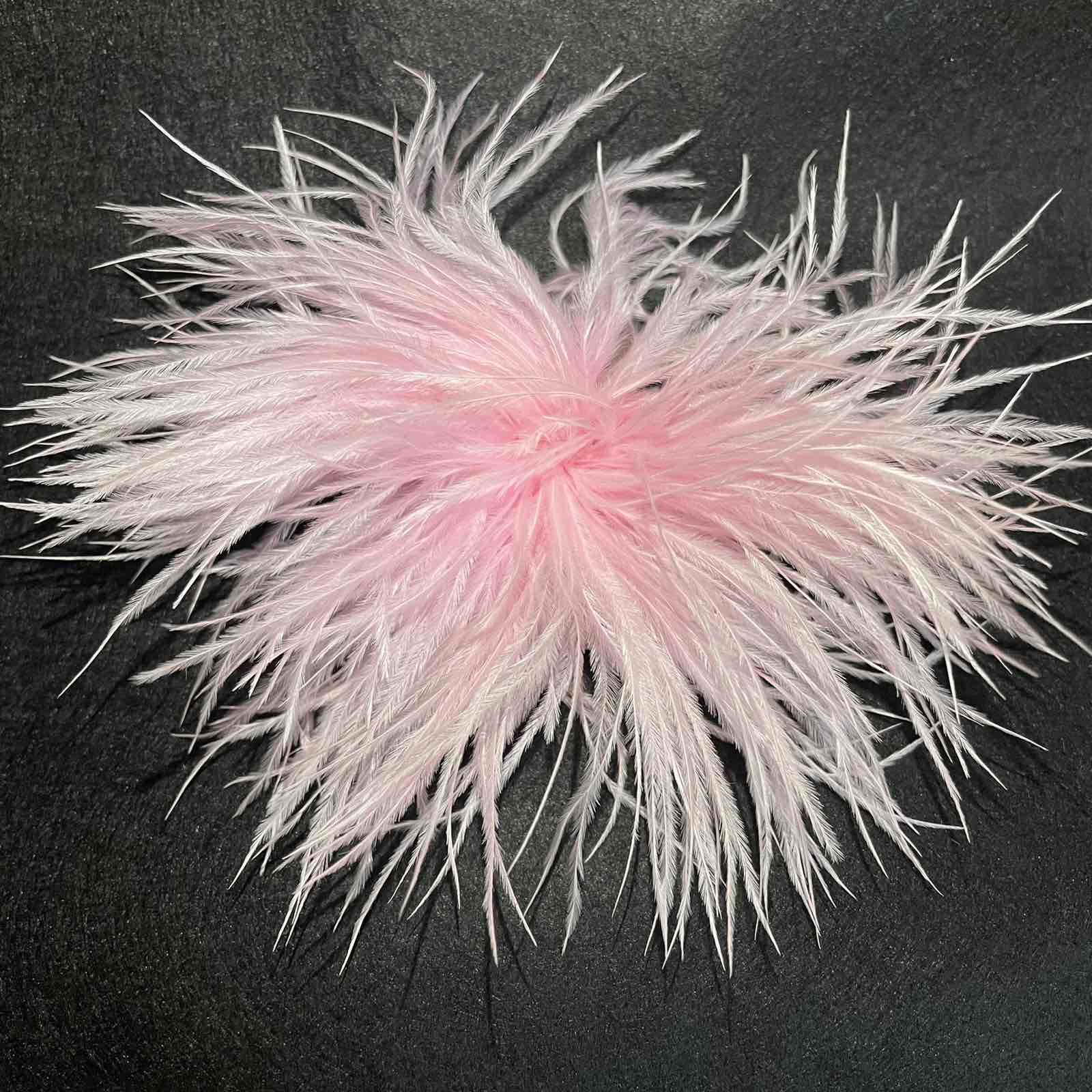 Брошь из перьев, 13-16см, светло-роз., шт.. Перья