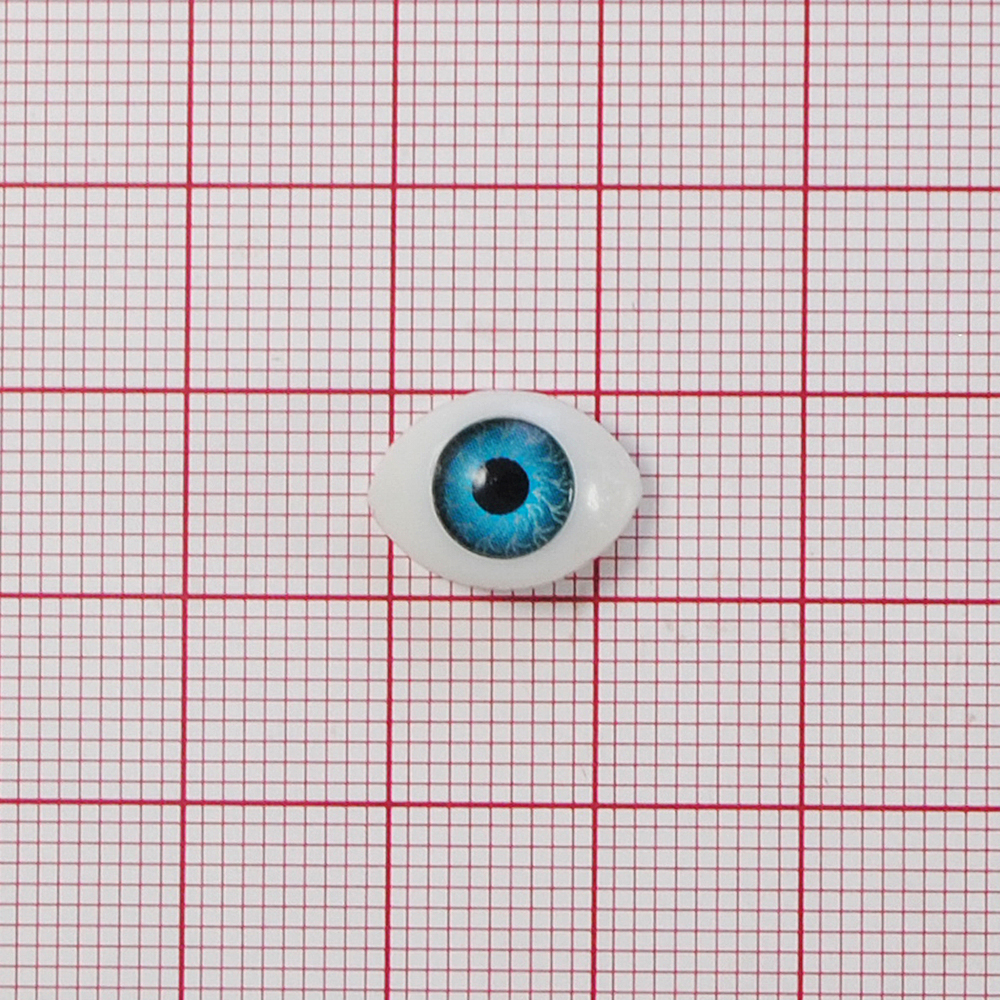 Глаз натуральная форма, № 5070 7мм голубой, 1тыс.шт. Глазики натуральн. форма