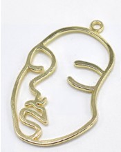 Подвеска металл Лицо, 2,9*4,8см, золото, шт.. Подвески