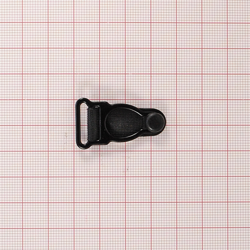 Чулкодержатель нейлоновый, 15мм (внутр.), 34,1*20,1мм (внешн.), черный металл и черная резинка, шт. Чулкодержатель