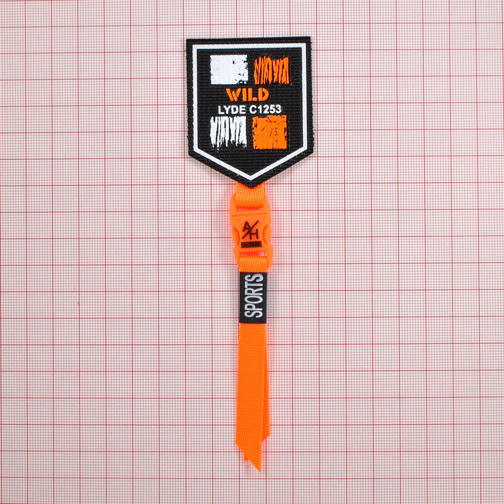 Лейба тканевая с подсветкой WILD 4,5*5,5см черный, белый, оранжевый, шт. Лейба Ткань