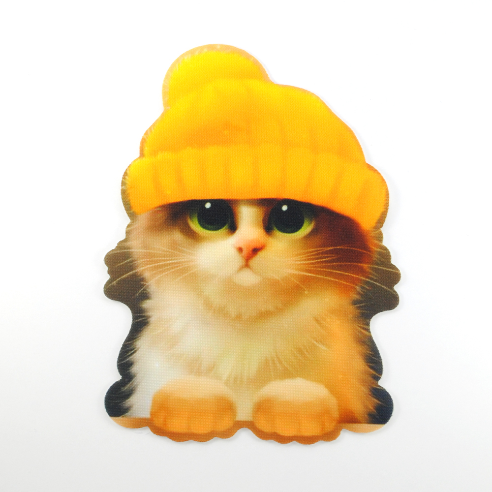 Аппликация клеевая Котенок в шапке 14*11см, /дайвинг/, шт. Аппликация клеевая