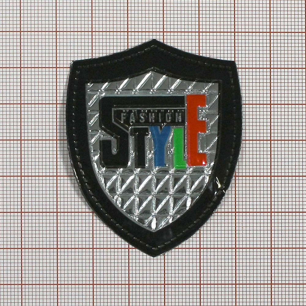 Лейба кожзам A9214 (A8630) синий 35*40мм Style. Лейба Кожзам