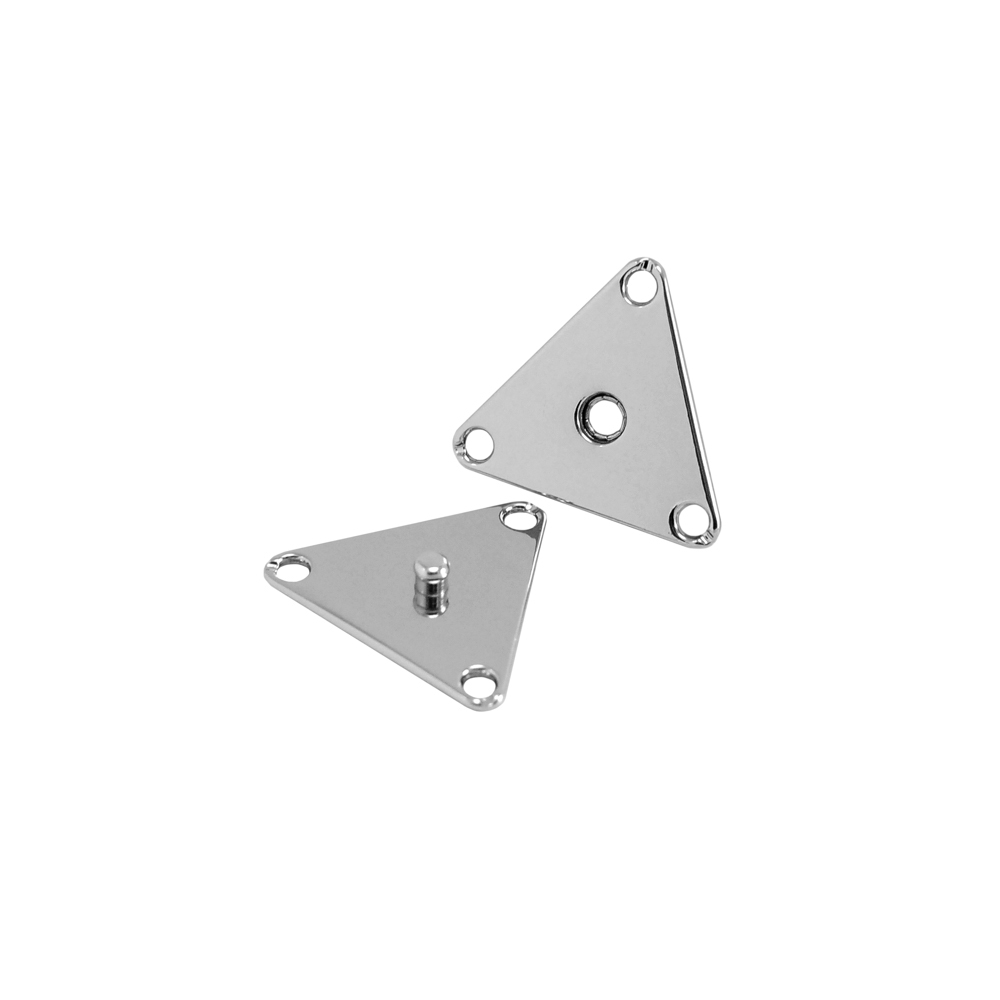 Кнопка металлическая пришивная Треугольник 25 мм, никель, шт. Кнопка пришивная потайная