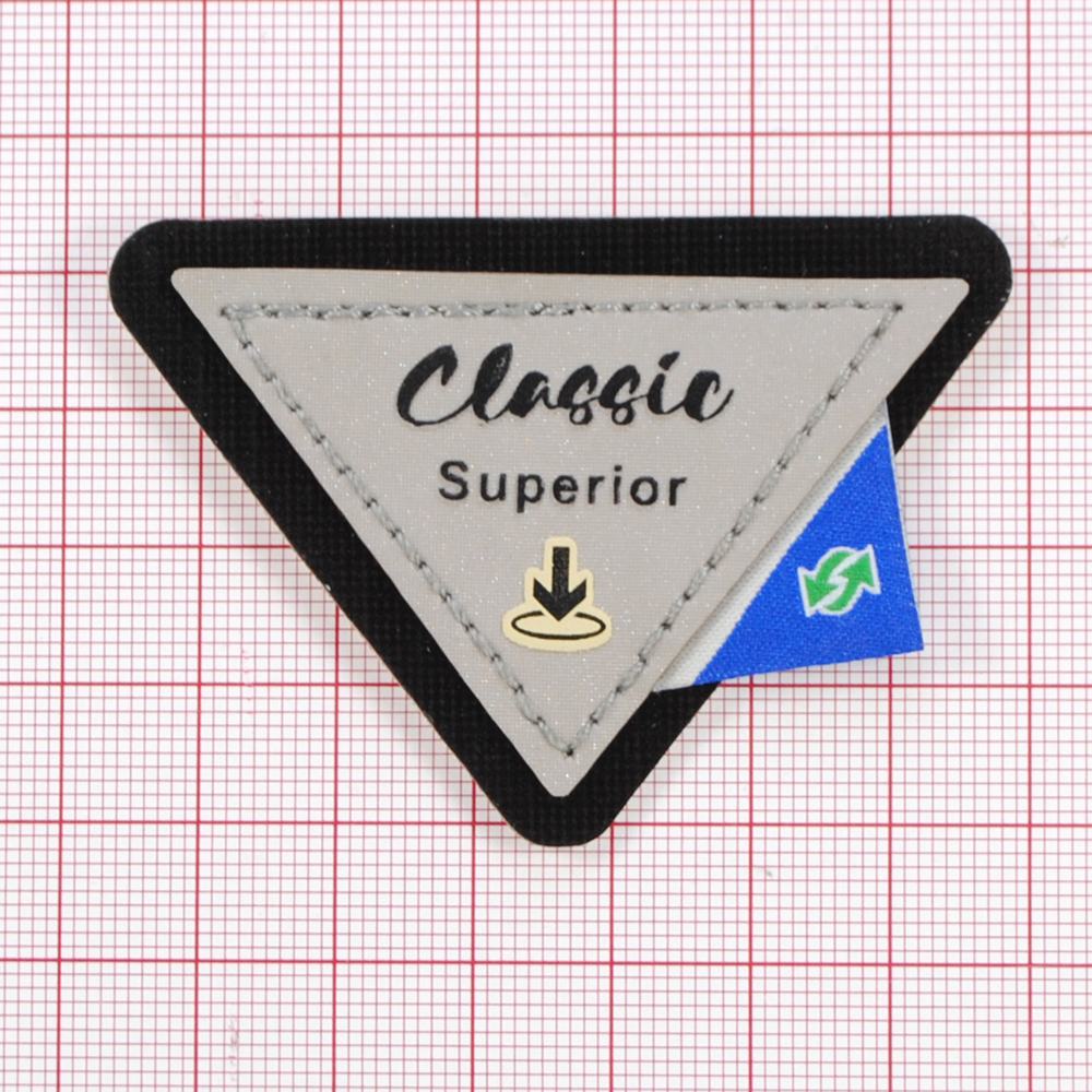 Лейба к/з Треугольник Classic Superior, 6,5*4,5см, серый, синий, черный, шт. Лейба Кожзам