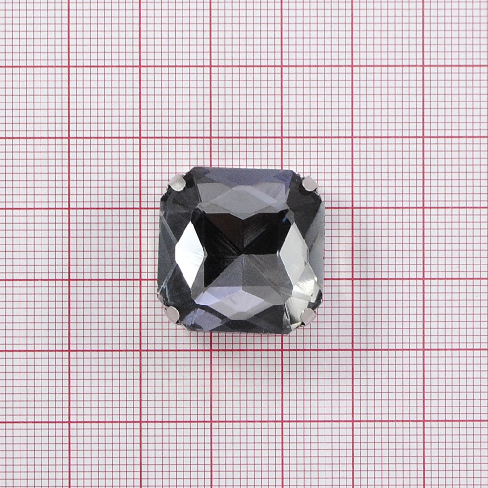 Стразы пришивные в металле, квадрат, 2,3*2,3см, black diamond, шт. Стразы пришивные в металле