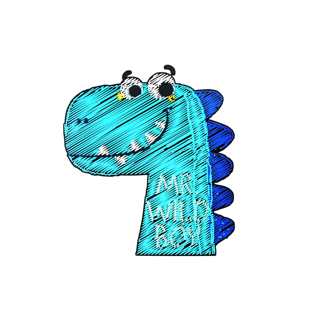 Термоаппликация Динозавр голова Mr.Wild Boy, 16*14,5см, голубой, синий, белый, шт. Термоаппликации Накатанный рисунок