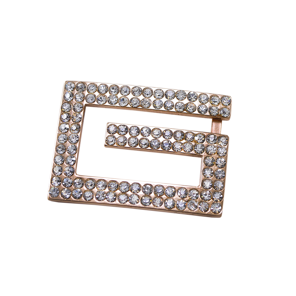 Краб металл "G" /краб/ GOLD, белые камни, шт. Крабы Металл Геометрия Декор