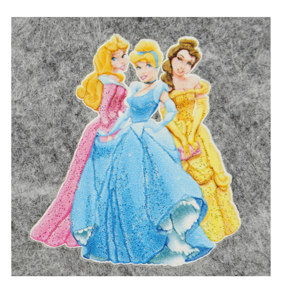 Термоаппликация Мульт-красавицы 1 Синее, розовое и желтое платья 5,3*4,5см, шт. Термоаппликации Накатанный рисунок