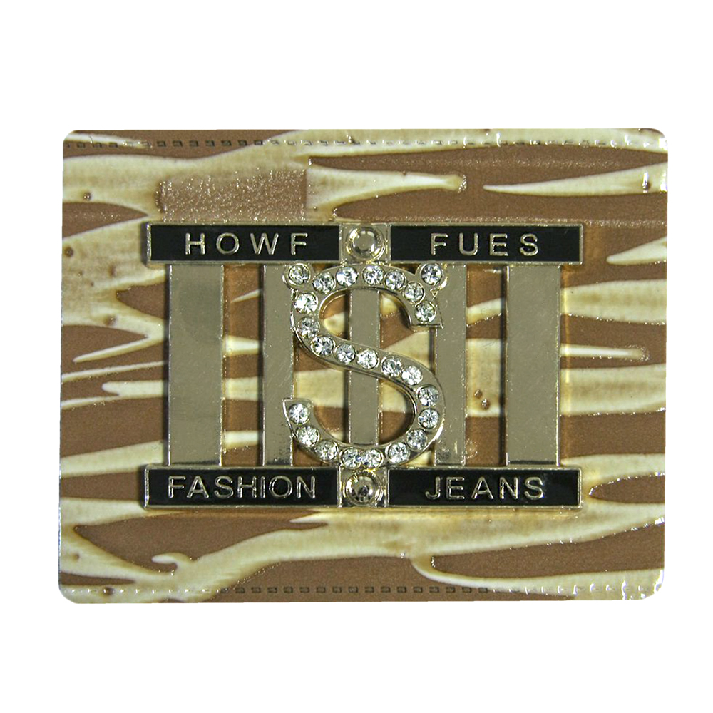 Лейба п/у Hows fues 75*60мм золото, стразы  шт. Лейба Кожзам