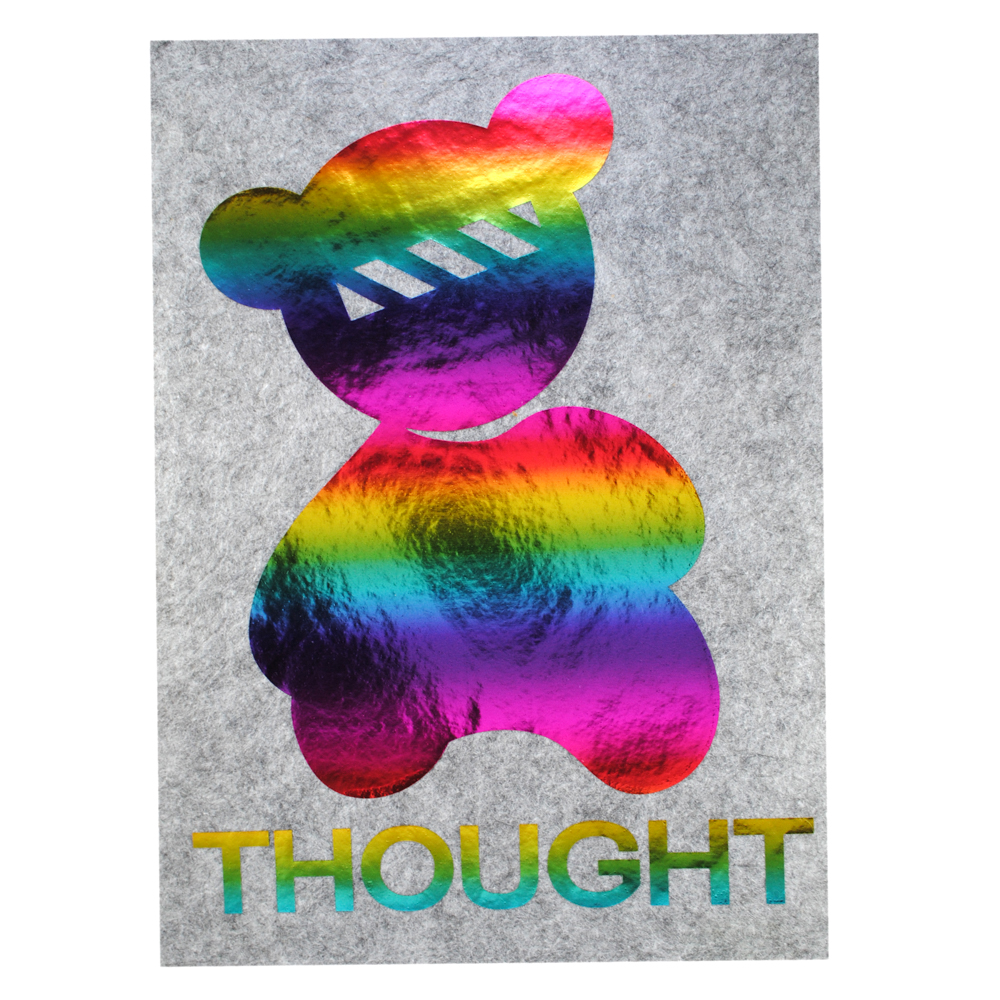 Термопереводка,THOUGHT 18*24 см  красный, желтый ,голубой .розовый, шт. Термопереводки Голограмма Светоотражалка Глиттер