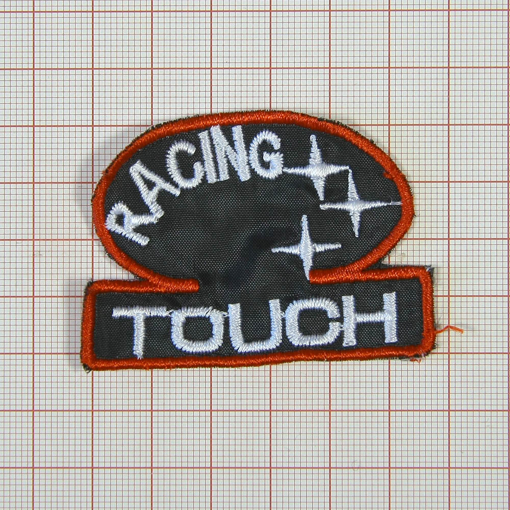 Нашивка Racing Touch 4*6 см, 3 звезды белые, красно-черная. Шеврон Нашивка