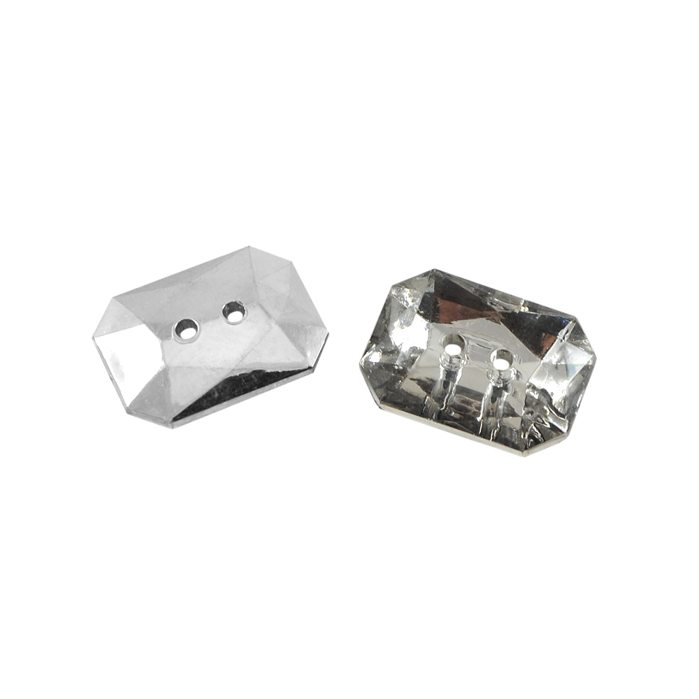 Пуговица Кристалл 2971 20мм белая многогранная, шт. Пуговица Акрил, Кристалл