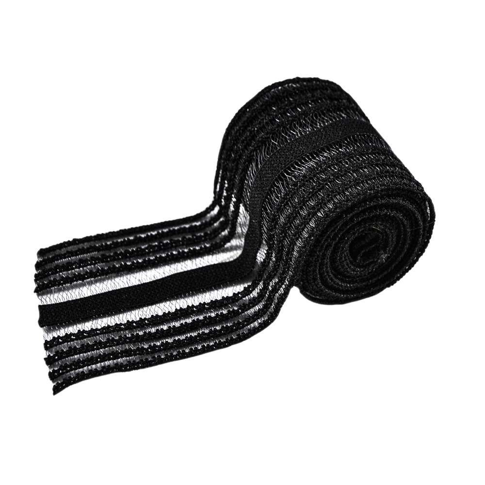 Резинка Дорожка трава, 4 см, черный, ярд. Резинка