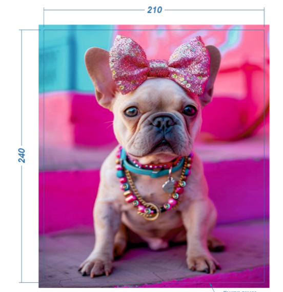 Аппликация композит, Французский бульдог, 21*24см, королевский атлас, сублимация, лазер, SS20 32596, шт. Аппликация композит