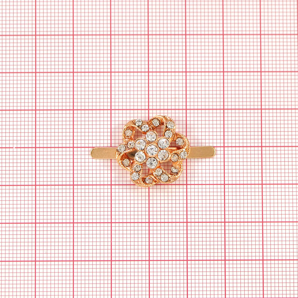 Краб металл 3033 петельки GOLD, белые камни 19*19, шт. Крабы Металл Цветы, Жуки