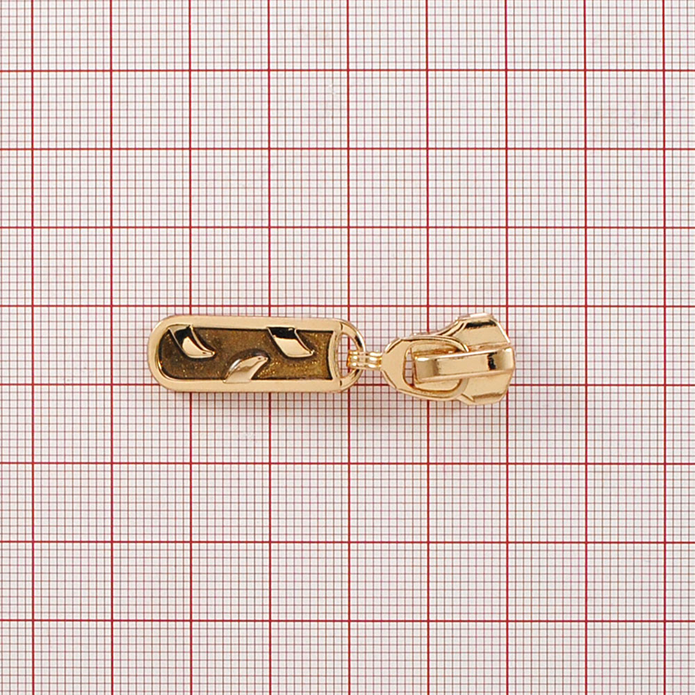 Бегунок металл №5 Косичка Gold, клей, 28*10мм, шт. Бегунок