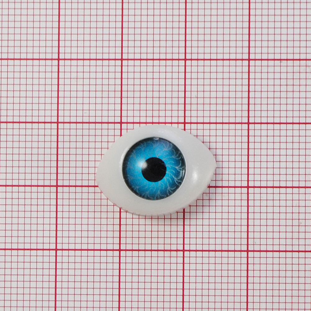 Глаз натуральная форма, № 5100 10мм голубой, 1тыс.шт. Глазики натуральн. форма