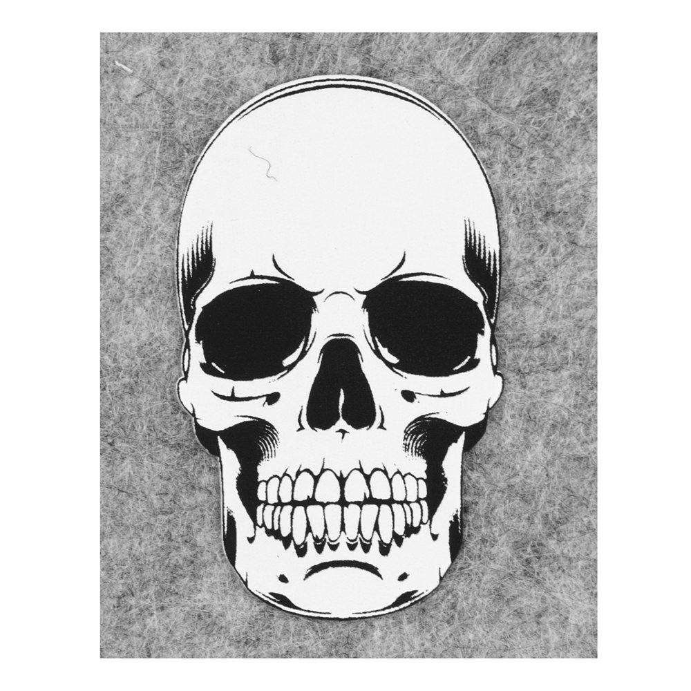 Термоаппликация резиновая Череп 65*45мм, черно-белая, шт. Термопереводки Резиновые, Термопленка